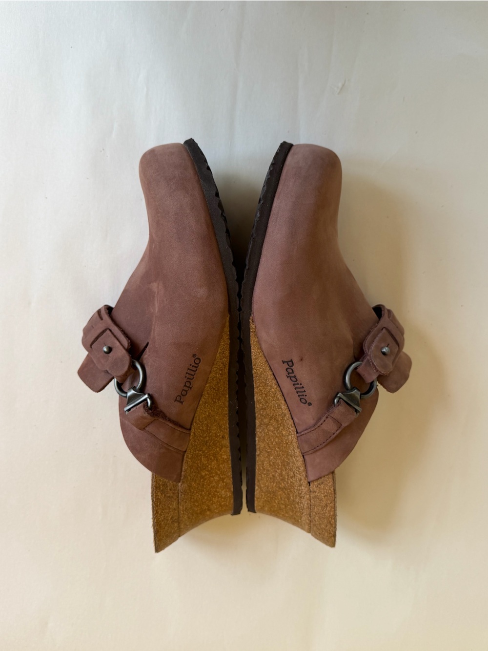Papillio Dana Birkenstock Wedge Clogs Mauve Brown Nubuck EU 41 US 10 NWOB - Picture 7 of 12